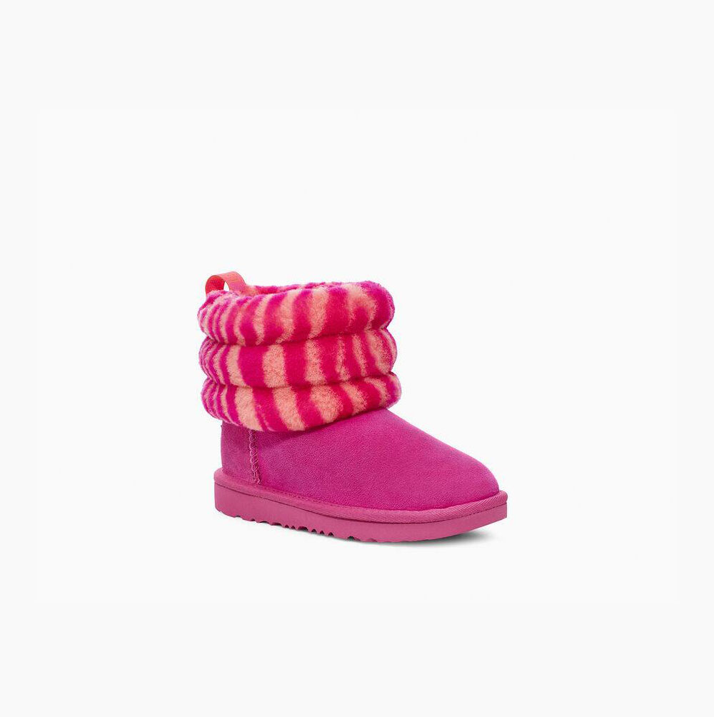 UGG Fluff Mini Quilted Zebra - Boots Småbarn - Rosa (NO-I412)